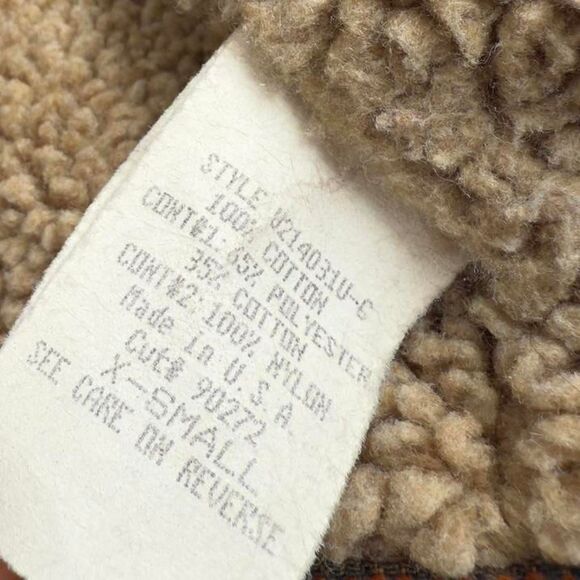 7 For All Mankind Cropped Sherpa Trucker Denim Jacket XS – Rare Y2K Made in USA - Picture 7 of 7